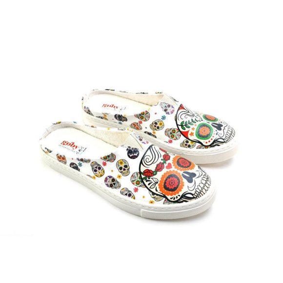 Goby Shoes - Day of the Dead Slippers - Calavera - Picture 2 of 5